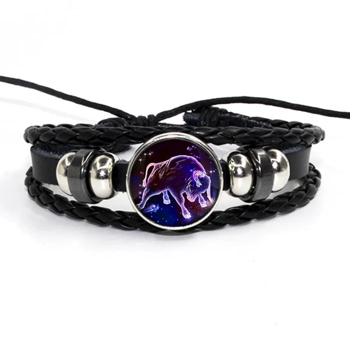 Zodiac Leather Braided Bracelet | ЁЯФеFLAT 50% OFF SALEЁЯФе